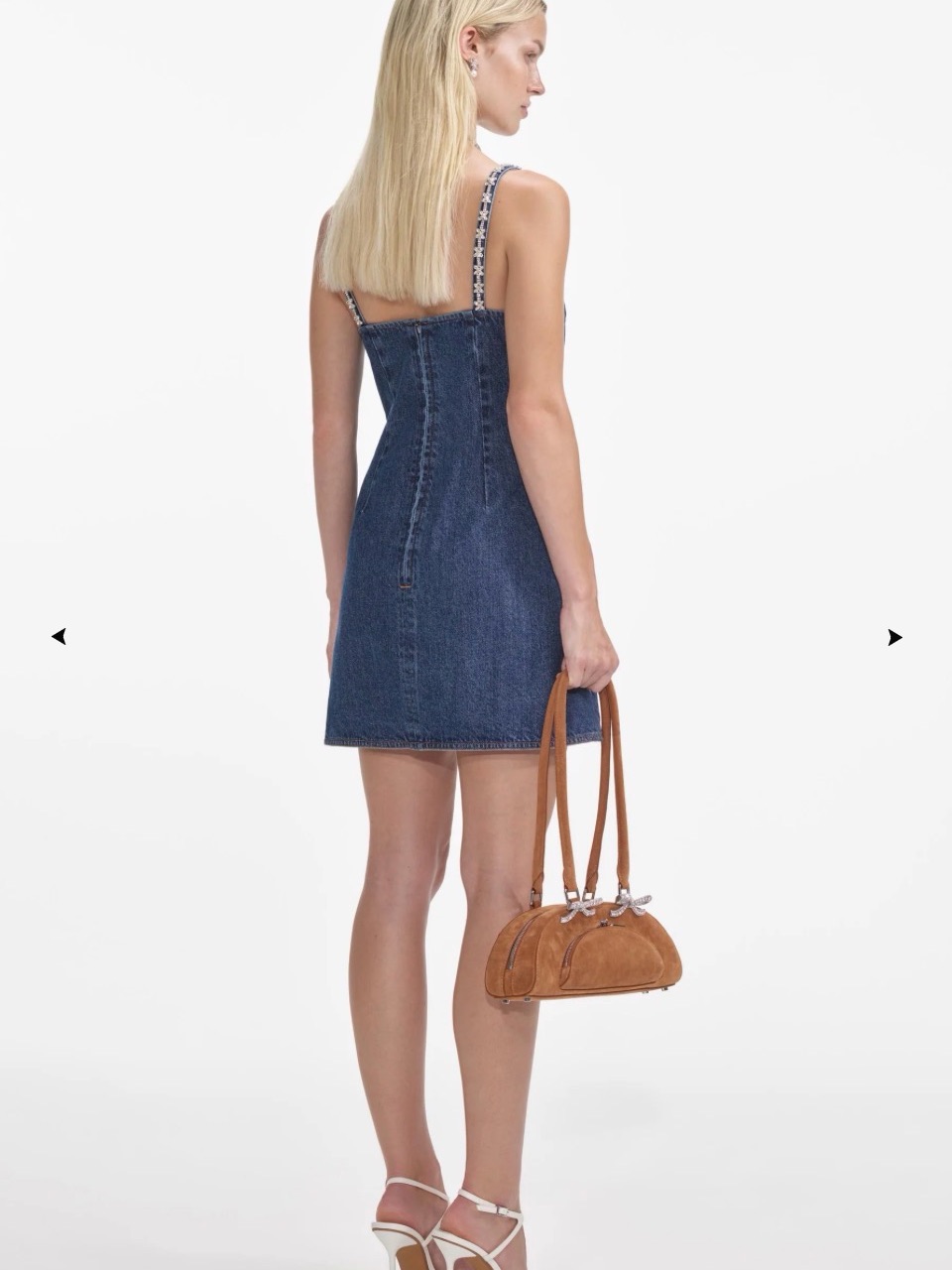 Self Portrait Women 'Denim Strappy Mini' Dress Us 8 — image 6 of 8